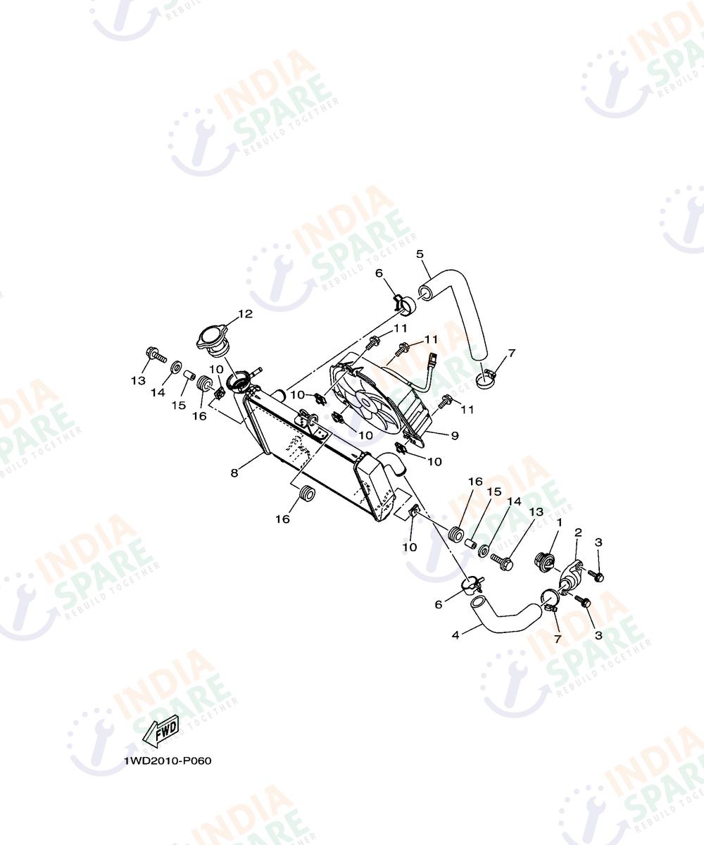 YAMAHA D782 R3 Series RADIATOR & HOSE